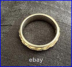 James Avery Retired Sterling 14k Gold Braided Band Ring Size 9.75