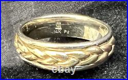 James Avery Retired Sterling 14k Gold Braided Band Ring Size 9.75