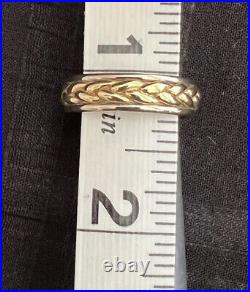 James Avery Retired Sterling 14k Gold Braided Band Ring Size 9.75