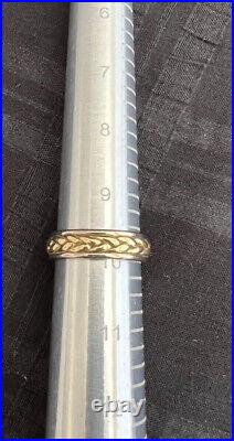 James Avery Retired Sterling 14k Gold Braided Band Ring Size 9.75