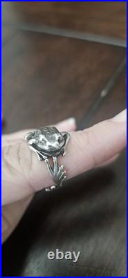 James Avery Retired Sterling 3D Wrap Around Frog Ring Rare Vintage 925