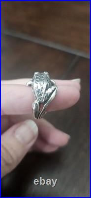 James Avery Retired Sterling 3D Wrap Around Frog Ring Rare Vintage 925