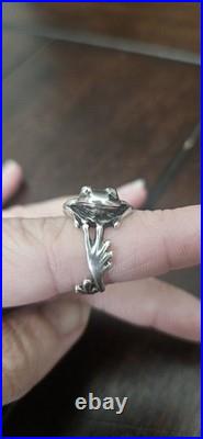 James Avery Retired Sterling 3D Wrap Around Frog Ring Rare Vintage 925