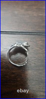 James Avery Retired Sterling 3D Wrap Around Frog Ring Rare Vintage 925