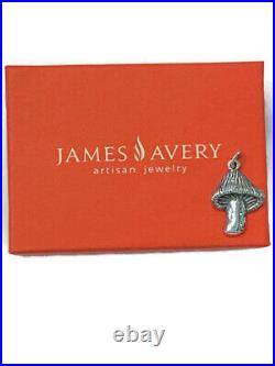 James Avery Retired Sterling 925 Mushroom Charm Pendant Uncut Jump Ring w JA Box