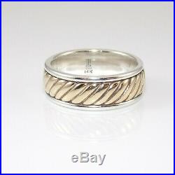 James Avery Retired Sterling Silver 14K Yellow Gold Wedding Band Ring 9 GGC