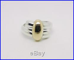 James Avery Retired Sterling Silver 14k Yellow Gold Bypass Ring Lb-c0978