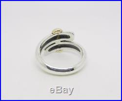 James Avery Retired Sterling Silver 14k Yellow Gold Bypass Ring Lb-c0978