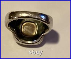 James Avery Retired Sterling Silver 14k Yellow Gold Square Beaded Ring US-7 UK-N