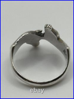 James Avery Retired Sterling Silver 925 Double Horse Head Ring Size 7