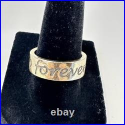 James Avery Retired Sterling Silver 925 Friends Forever Band Ring Size 8 Heart