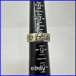 James Avery Retired Sterling Silver 925 Friends Forever Band Ring Size 8 Heart