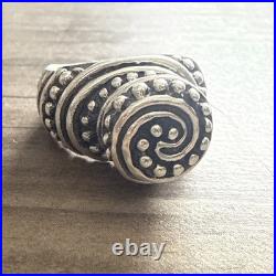 James Avery Retired Sterling Silver African Beaded Swirl Ring Size 6