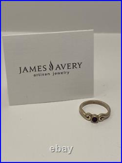 James Avery Retired Sterling Silver Amethyst Ring Size 7.5