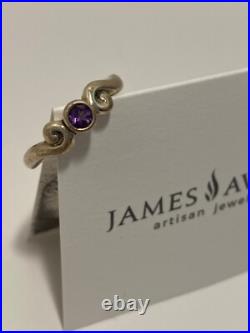 James Avery Retired Sterling Silver Amethyst Ring Size 7.5