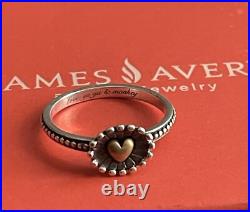 James Avery Retired Sterling Silver And Bronze Radiant Heart Ring/Size 8.75