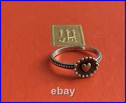 James Avery Retired Sterling Silver And Bronze Radiant Heart Ring/Size 8.75