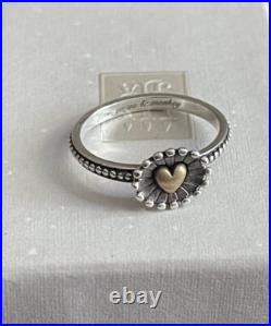 James Avery Retired Sterling Silver And Bronze Radiant Heart Ring/Size 8.75