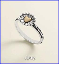 James Avery Retired Sterling Silver And Bronze Radiant Heart Ring/Size 8.75