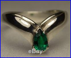 James Avery Retired Sterling Silver Apogean Ring with Emerald