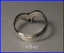 James Avery Retired Sterling Silver Apogean Ring with Emerald