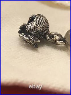 James Avery Retired Sterling Silver Armadillo Dangle Charm Ring Size 4.5 Rare