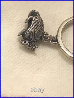 James Avery Retired Sterling Silver Armadillo Dangle Charm Ring Size 4.5 Rare