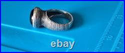 James Avery Retired Sterling Silver Beaded Black Onyx Ring Size 6.75