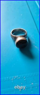 James Avery Retired Sterling Silver Beaded Black Onyx Ring Size 6.75