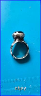 James Avery Retired Sterling Silver Beaded Black Onyx Ring Size 6.75