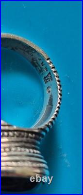 James Avery Retired Sterling Silver Beaded Black Onyx Ring Size 6.75