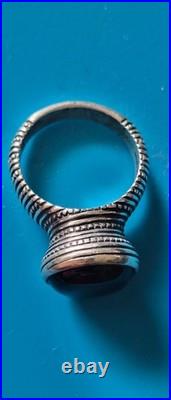 James Avery Retired Sterling Silver Beaded Black Onyx Ring Size 6.75