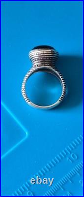 James Avery Retired Sterling Silver Beaded Black Onyx Ring Size 6.75