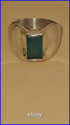 James Avery Retired Sterling Silver Blue Chalcedony Monaco Ring Sz 7.5