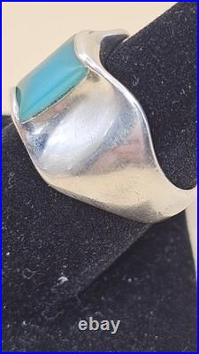 James Avery Retired Sterling Silver Blue Chalcedony Monaco Ring Sz 7.5