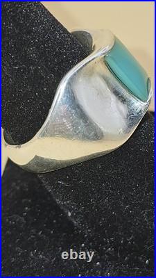 James Avery Retired Sterling Silver Blue Chalcedony Monaco Ring Sz 7.5