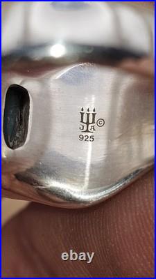 James Avery Retired Sterling Silver Blue Chalcedony Monaco Ring Sz 7.5