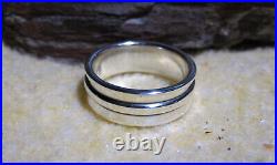 James Avery Retired Sterling Silver Centered Wedding Band Ring Size 10.5