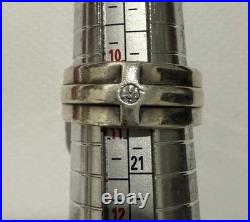 James Avery Retired Sterling Silver Cross Diamond Band Ring Size 11