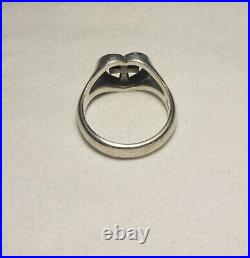 James Avery Retired Sterling Silver Cross Heart Ring Size 8