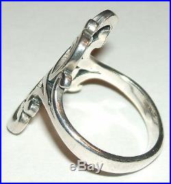 James Avery Retired Sterling Silver Double 2 Heart & Scroll Design Ring Sz 6.5