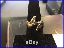 James Avery Retired Sterling Silver Double Horse Head Rare Ring