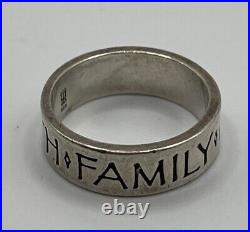 James Avery Retired Sterling Silver Family Friends Faith Ring Size 9.5
