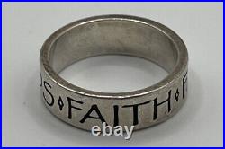 James Avery Retired Sterling Silver Family Friends Faith Ring Size 9.5