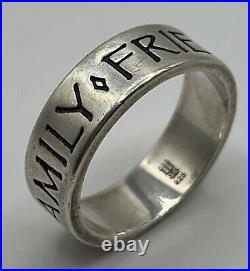 James Avery Retired Sterling Silver Family Friends Faith Ring Size 9.5