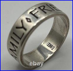 James Avery Retired Sterling Silver Family Friends Faith Ring Size 9.5