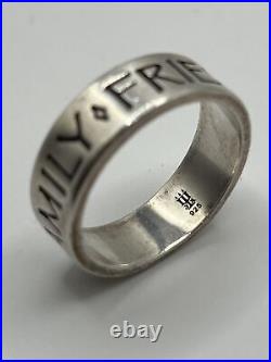 James Avery Retired Sterling Silver Family Friends Faith Ring Size 9.5