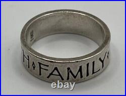 James Avery Retired Sterling Silver Family Friends Faith Ring Size 9.5