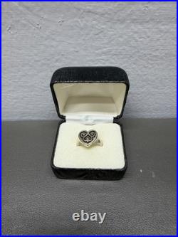 James Avery Retired Sterling Silver Heart Scroll Ring Size 7 3/4