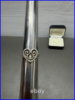 James Avery Retired Sterling Silver Heart Scroll Ring Size 7 3/4